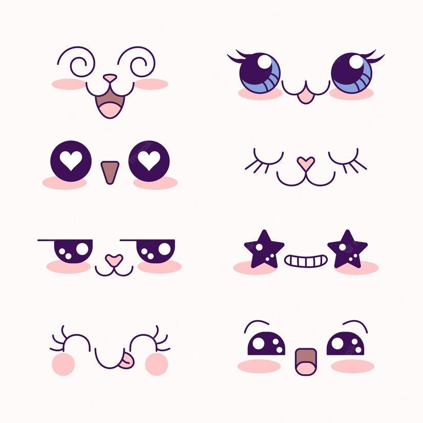 Edible cute kitty (8 pack) 2 sheets