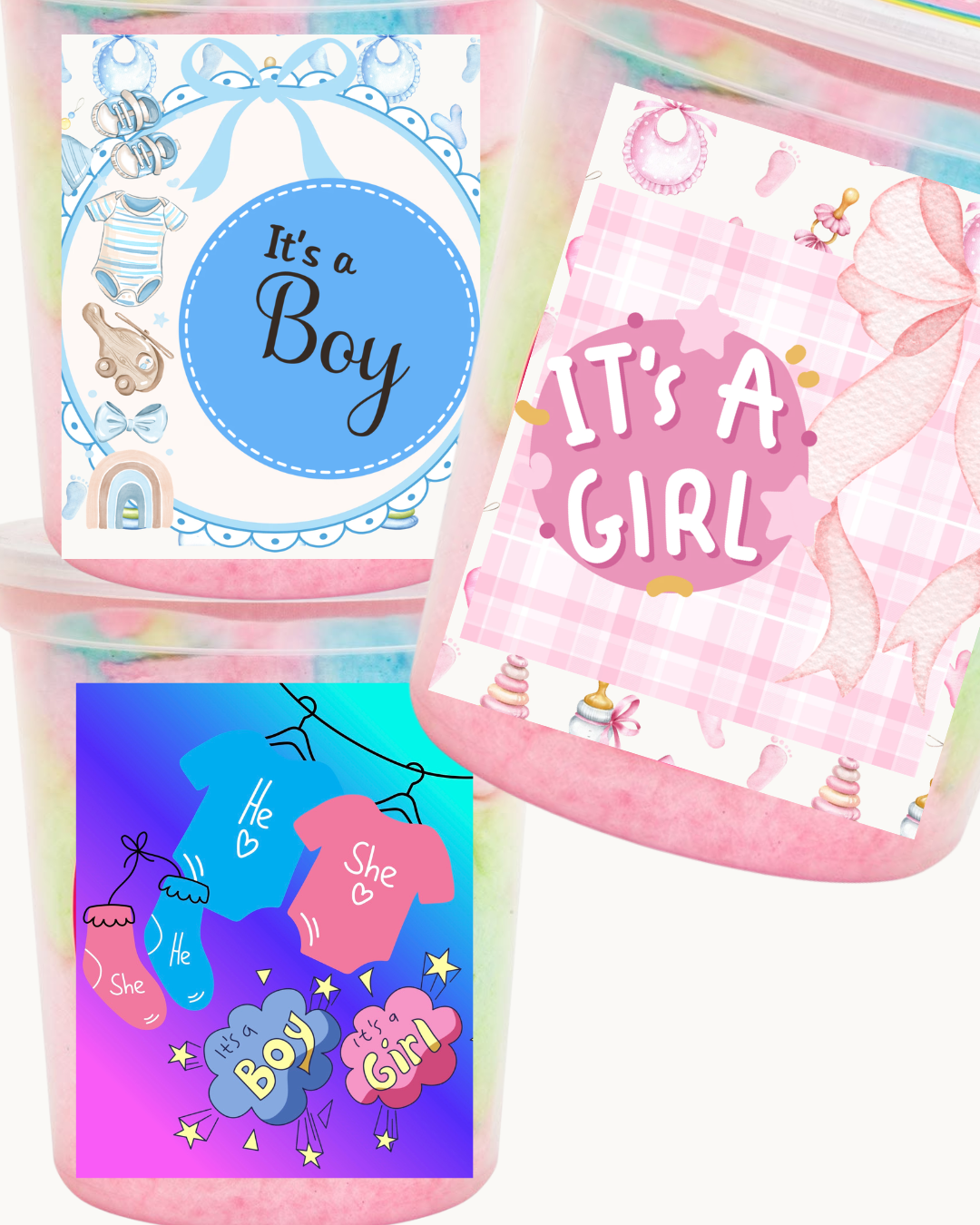 Basic baby Shower Cotton Candy tub options (please scroll left)