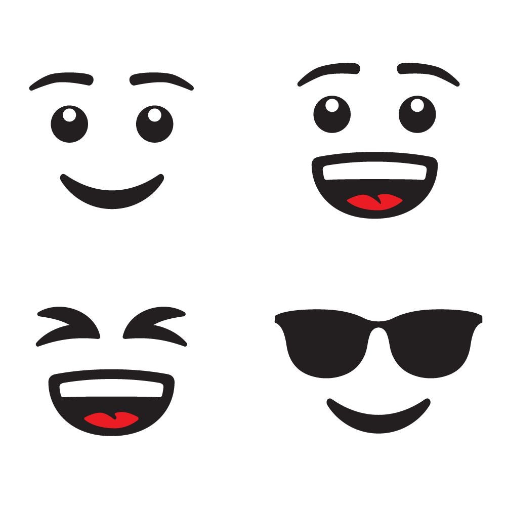 Edible basic/lego boy face (4 pack) ( 1 sheet)