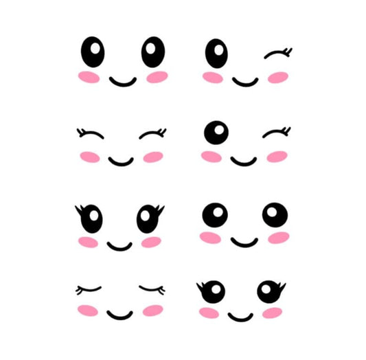 Edible kawaii face 1 sheet